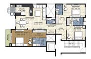Floor Plan - 3 BHK Simplex Unit - 1850 sq.ft.