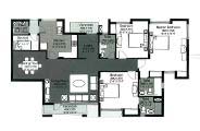 Floor Plan-3 BR+Servant Room-1908 sq.ft.