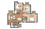 Floor Plan-3BR+2T-1390 sq.ft.