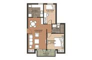 Floor Plan-1BR+Study+IT-925 sq.ft.