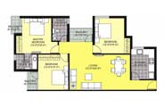 Floor Plan-3BR+2T-1271 sq.ft.