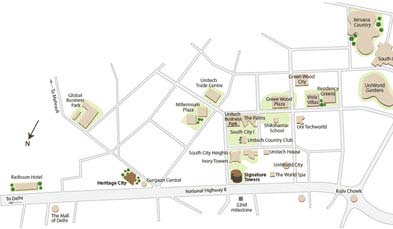 Unitech Heritage City Location Map