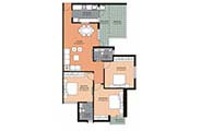 Floor Plans-3BR2T-1360 sq.ft.