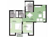 Floor Plans-1BR1T+Study-747 sq.ft.