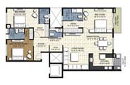Floor Plan - 3 BHK Simplex Unit - 1920 sq.ft.