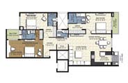 Floor Plan - 3 BHK Bridge Unit - 2090 sq.ft.