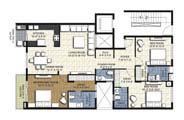 Floor Plan - 3 BHK Simplex Unit - 1920 sq.ft.