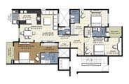 Floor Plan - 3 BHK Bridge Unit - 2015 sq.ft.