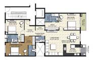 Floor Plan - 3 BHK Simplex Unit - 1920 sq.ft.