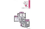 Floor Plan-3BR3TSQ+Terrace-2375 Sq.ft.