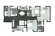 Floor Plan-3 BR+Servant Room-1913 sq.ft.