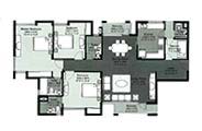 Floor Plan-3 BR+Servant Room-1915 sq.ft.