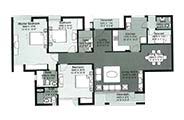 Floor Plan-3 BR+Servant Room-1910 sq.ft.