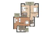 Floor Plan-2BR+2T+SQ-1242 sq.ft.