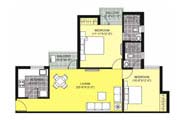 Floor Plan-2BR+2T-1032 sq.ft.