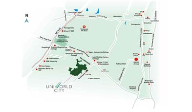 Unitech Gardens Location Map