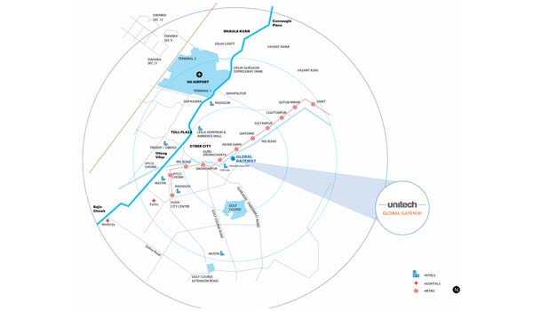 Unitech Global Gateway Location Map