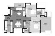 Floor Plan-3B2T0S+Terrace-1336 sq.ft.