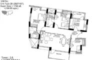 Floor Plan-2B (2B 2T 1ST)-1796 sft.