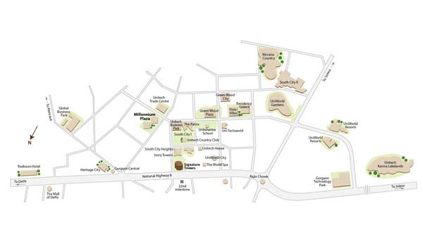 Unitech Millennium Plaza Location Map