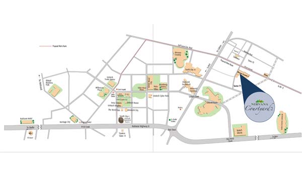 Unitech Nirvana Courtyard II Location Map