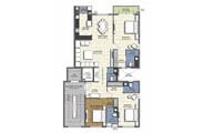 Floor Plan - 3 BHK Simplex Unit - 1930 sq.ft.