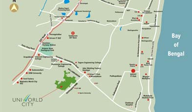 Unitech Palm Villas Location Map