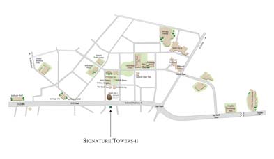 Unitech Signature Towers II Location Map
