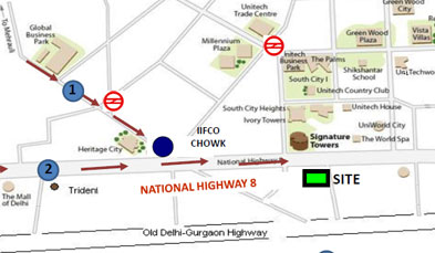 Unitech Signature Towers III Location Map