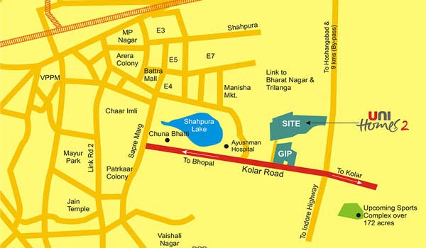 Unitech Unihomes Location Map