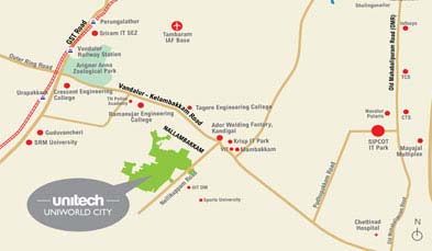 Unitech The Terraces Loaction Map