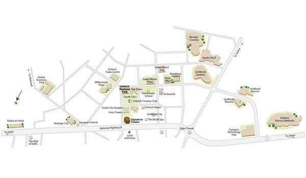 Unitech Business Park Location Map