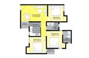 Floor Plan-A-990 sq.ft.