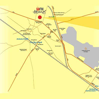 Unitech Unihomes Location Map