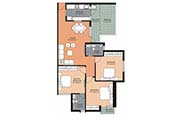Floor Plans-3BR2T-1360 sq.ft.