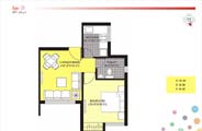 Floor Plan-1BR1T-460 sq.ft.