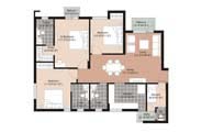 Floor Plan-3BR+3TSQ-1545 sq.ft.