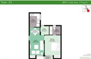 Floor Plan-1BR 1T-719 sq. ft.